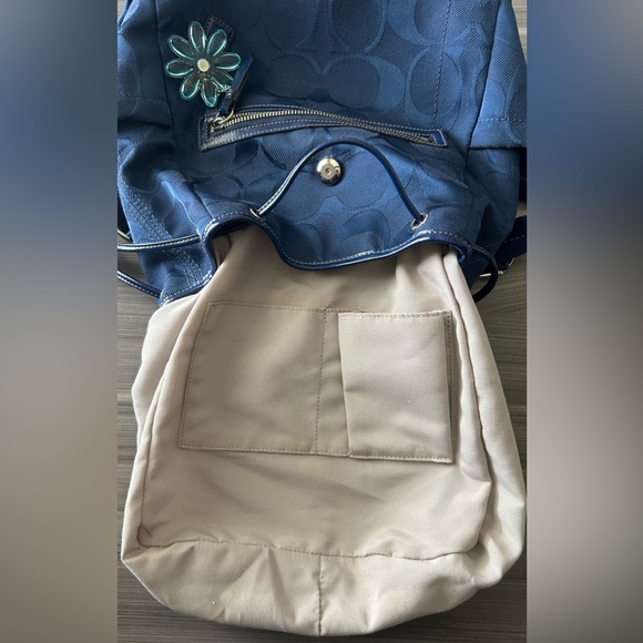 coach blue leather backpack Leather backpack